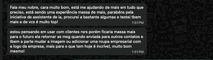Depoimento do Felipe sobre a IVI no WhatsApp